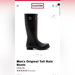 Men Hunter Boots Black Size 12 / EU 45/26 New